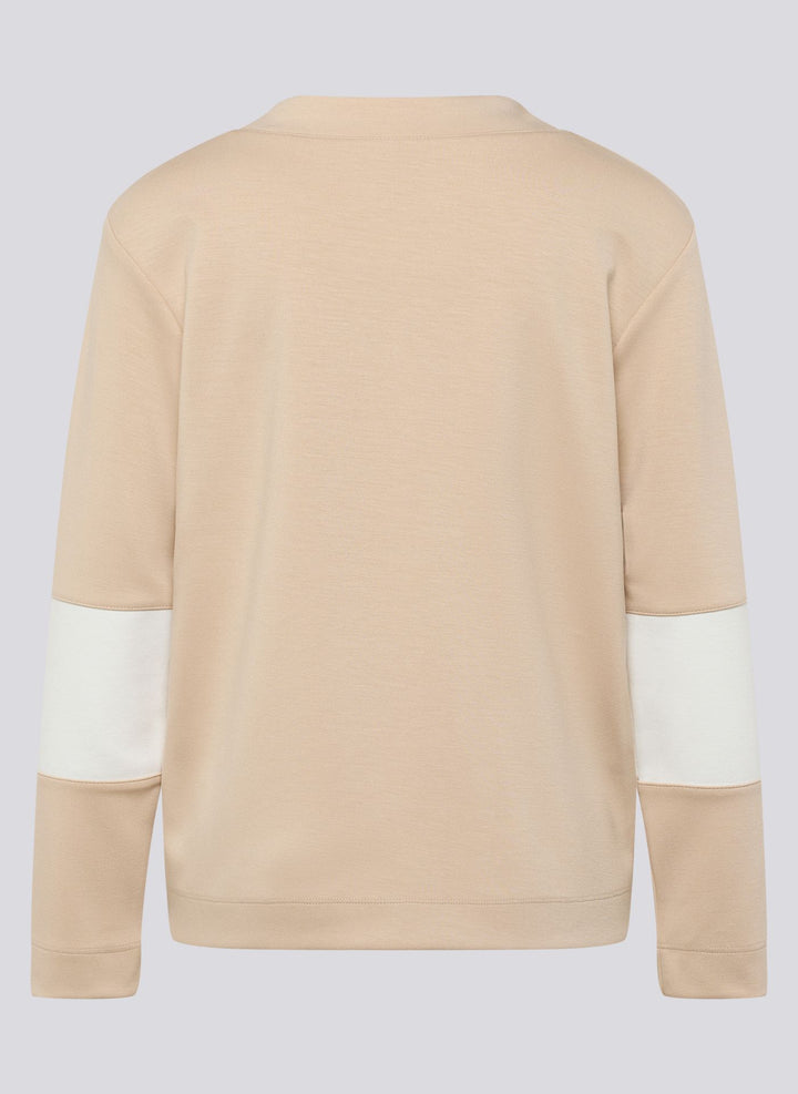 Pull Rabe beige imprimé « Be Happy »