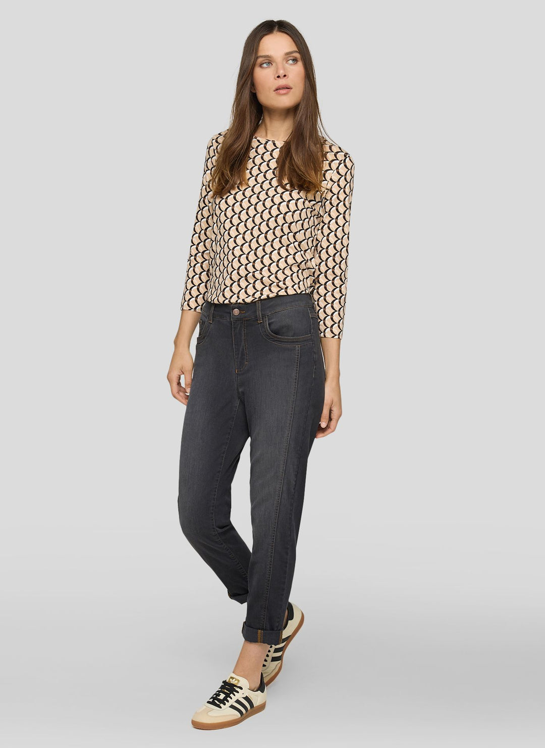 Haut à manches longues à motif graphique Rabe Brown