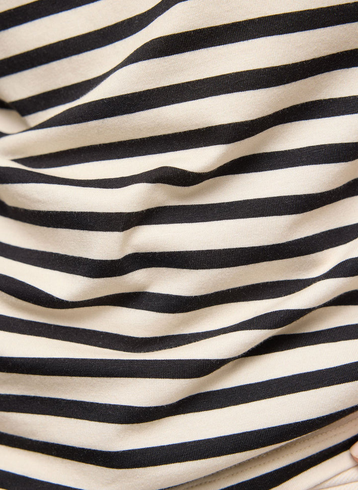 Haut rayé Rabe imprimé « Sois heureux maintenant »