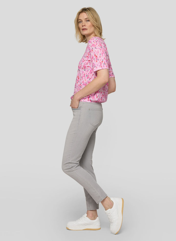 Haut rose à motif floral et cœur Rabe