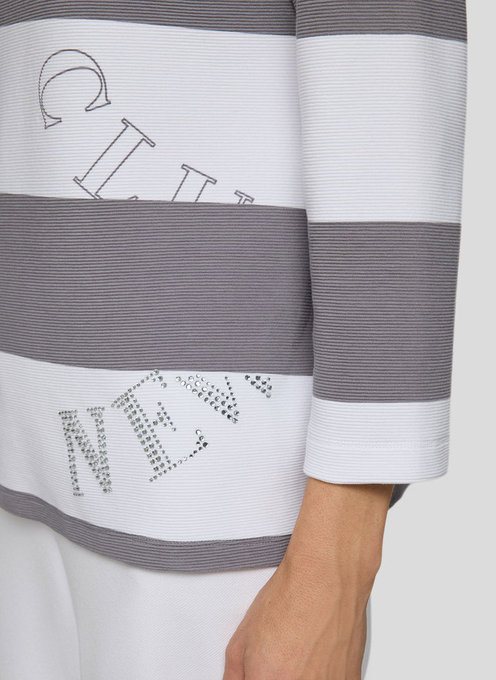 Haut à rayures Rabe, manches 3/4