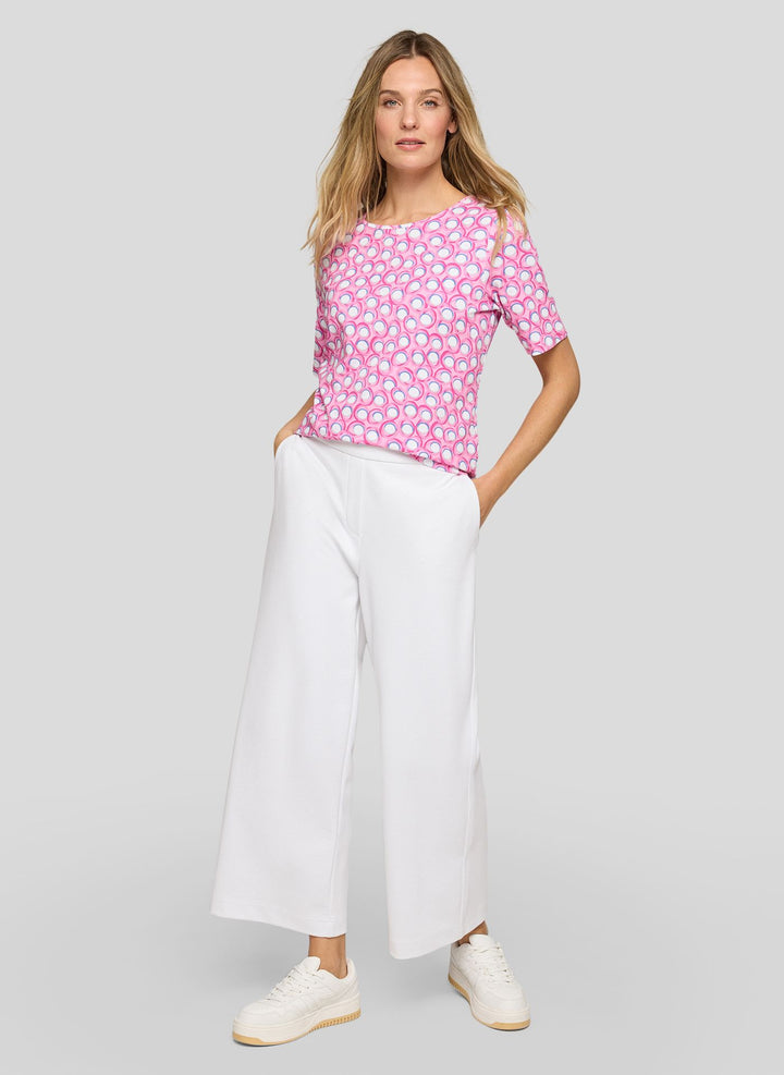 Chemise à motif de cercles graphiques rose Rabe