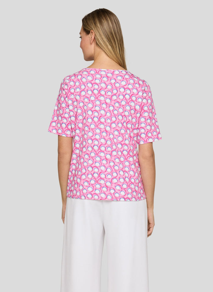 Chemise à motif de cercles graphiques rose Rabe