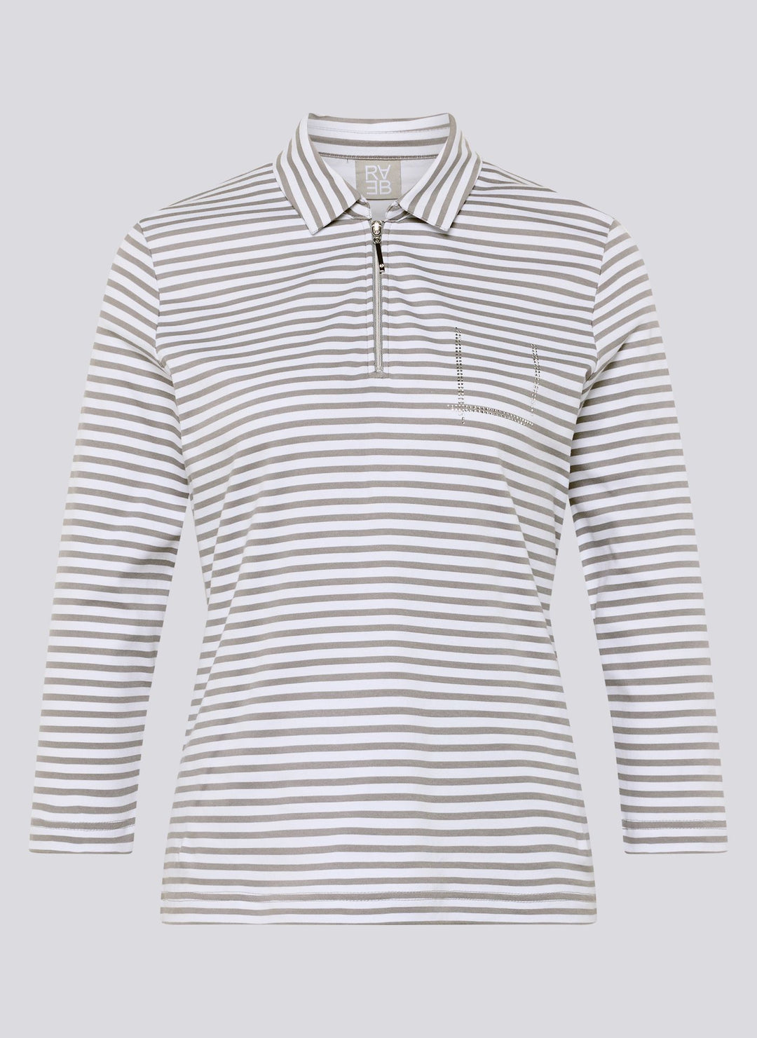 Polo rayé gris Rabe, sweat-shirt zippé