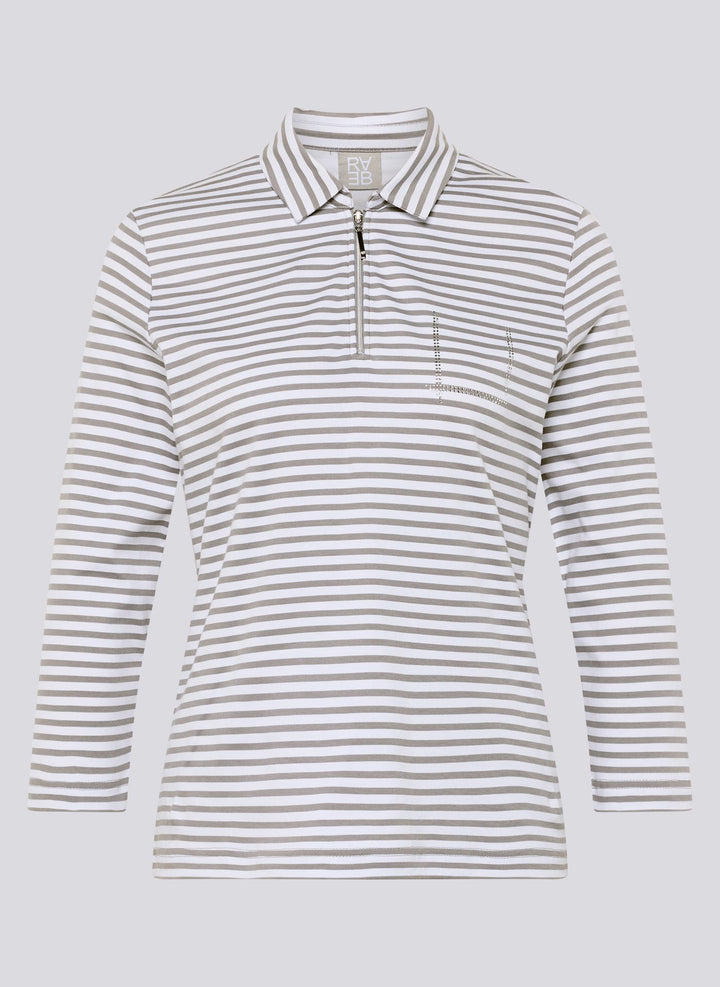 Polo rayé gris Rabe, sweat-shirt zippé