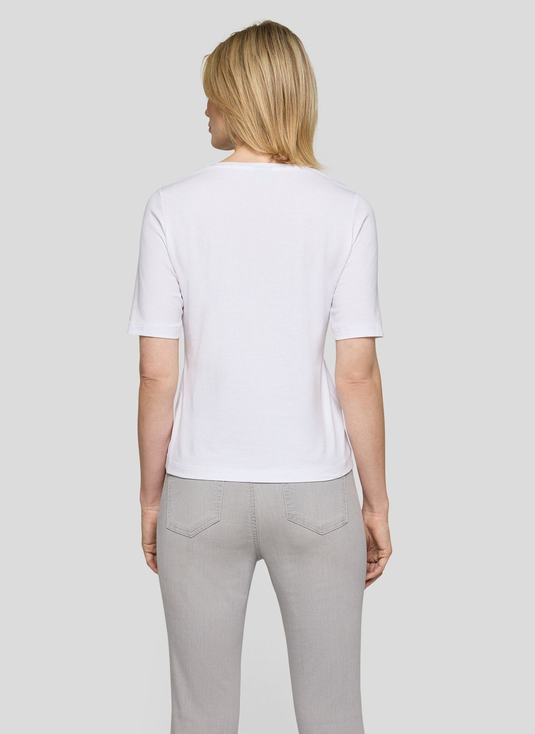 Haut Rabe blanc à imprimé floral et strass