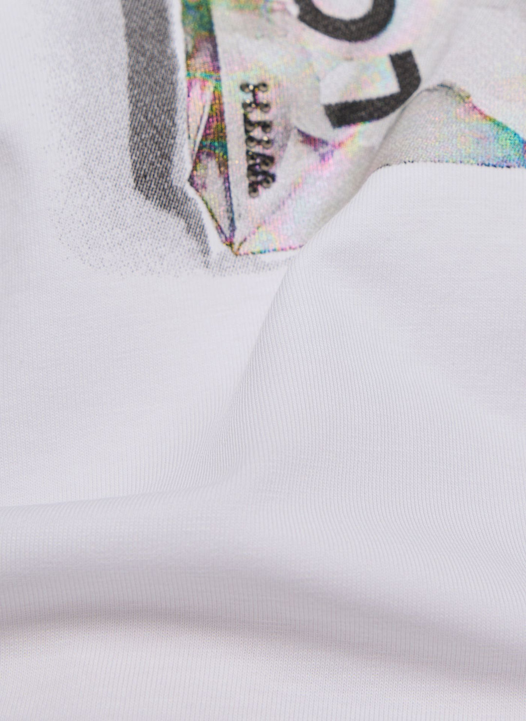 Haut Rabe blanc à imprimé floral et strass