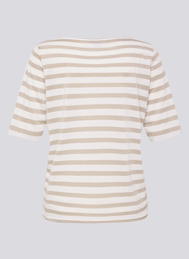 Rabe Beige Striped 3/4 Sleeve Shirt