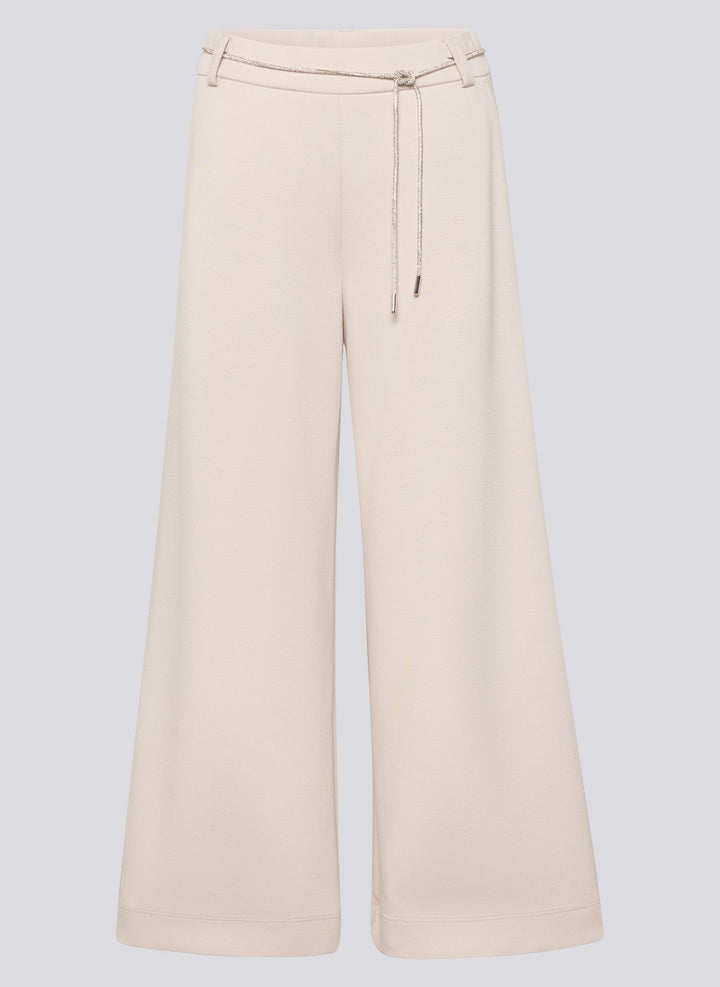 Rabe Beige Wide Leg Trousers with Rhinestone Tie