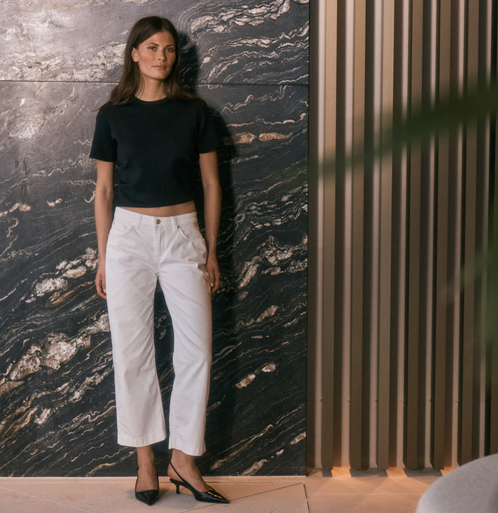 Mac Jeans Culotte Jean en denim léger blanc