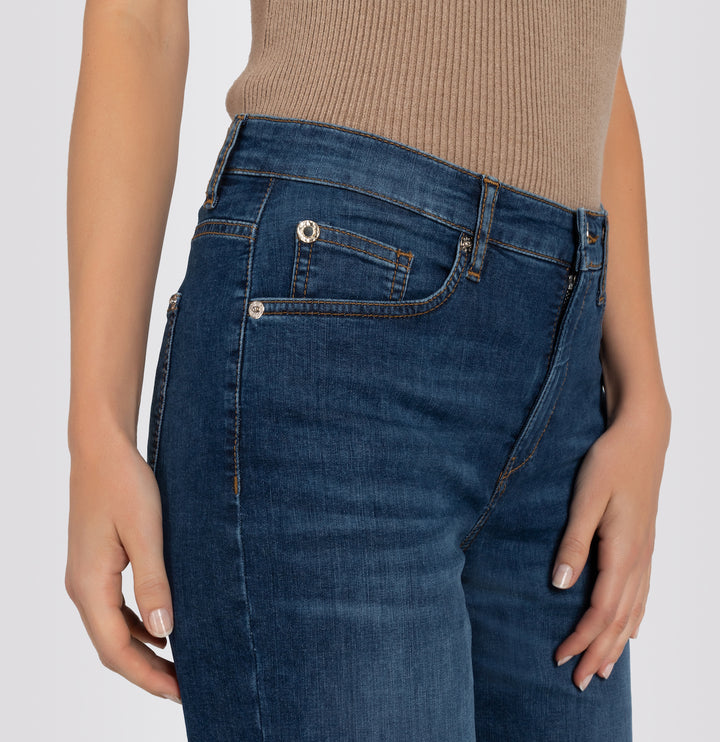 Jean culotte Mac Jeans léger basique en denim bleu pierre