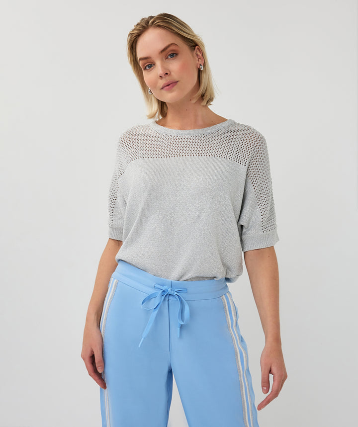 Pull bleu clair EsQualo Ajour Batwing