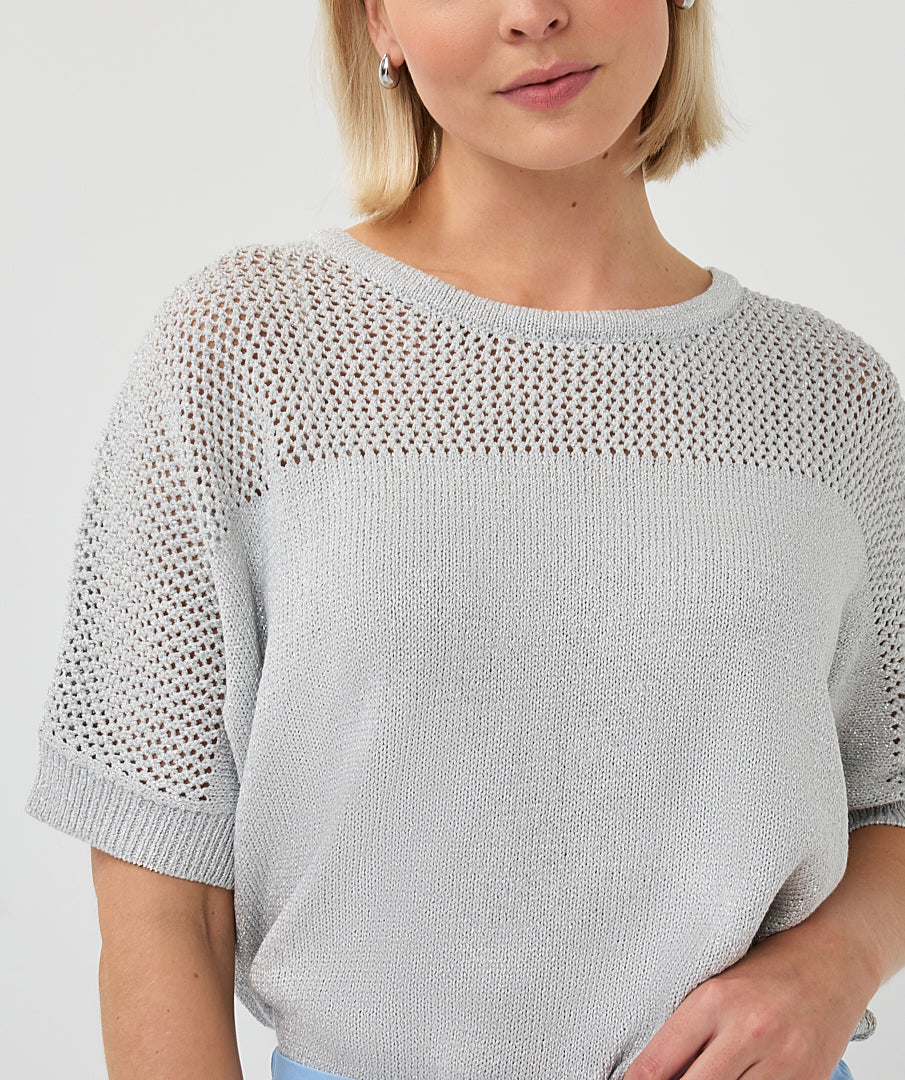 Pull bleu clair EsQualo Ajour Batwing