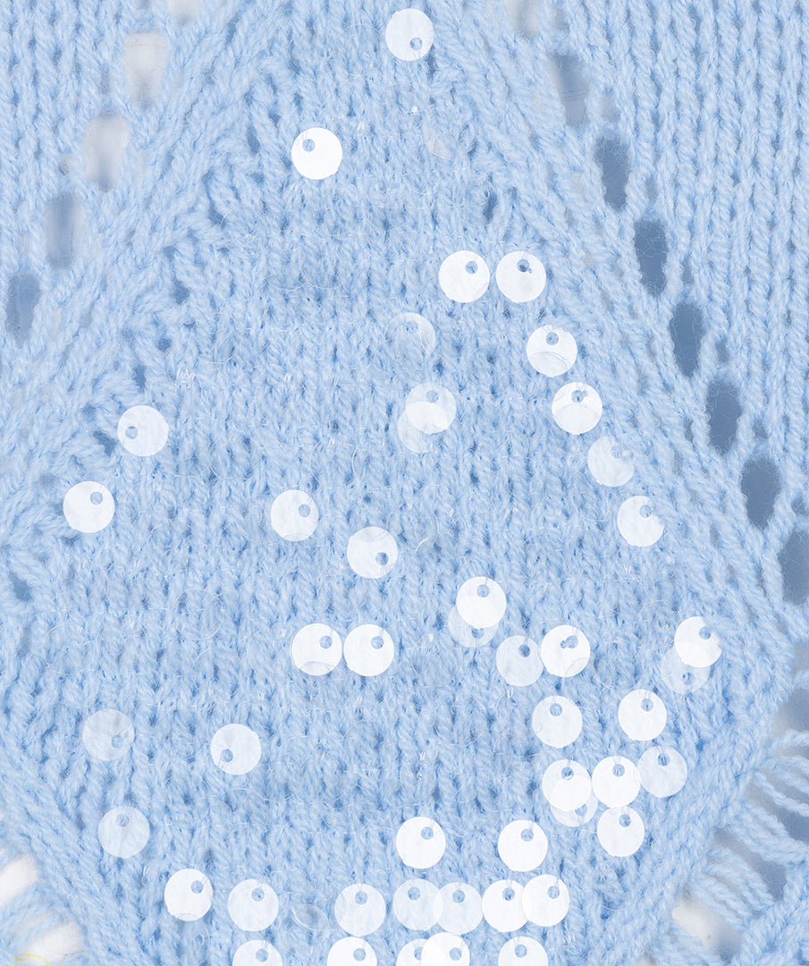Pull bleu EsQualo à sequins diamant Ajour