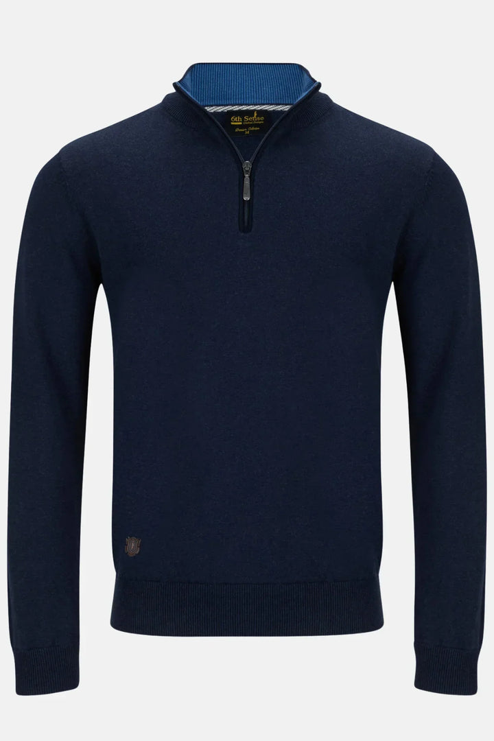 6th Sense Harry 1/4 Zip Jumper, Navy