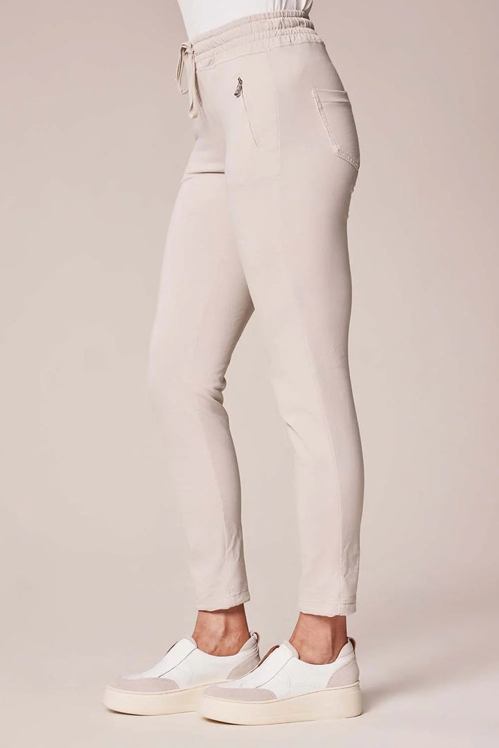 Decollage Beige Basic Zip Pocket Joggers