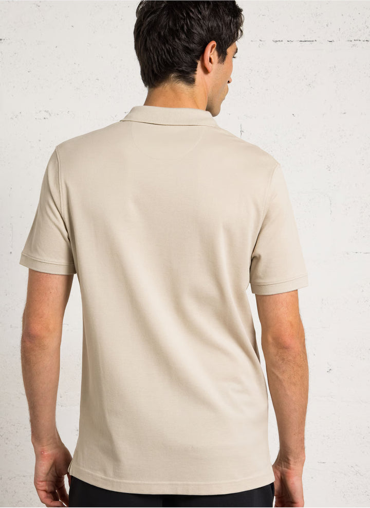 Eden Park Straight Cotton Polo Shirt, Beige