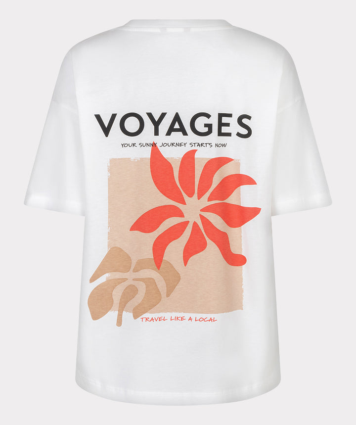 Haut imprimé Esqualo Off White « Club Voyages »