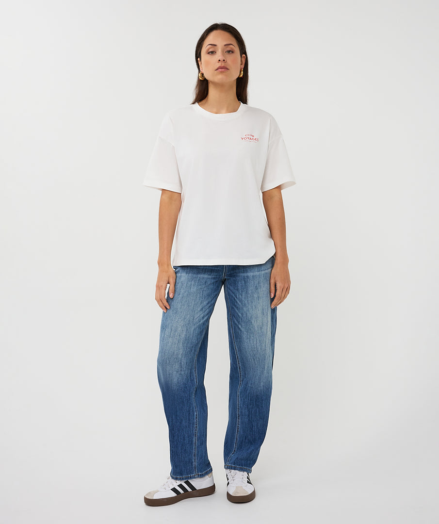 Haut imprimé Esqualo Off White « Club Voyages »