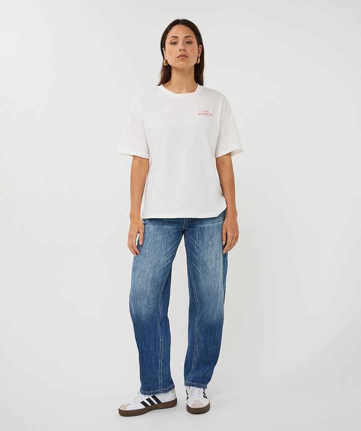 Haut imprimé Esqualo Off White « Club Voyages »