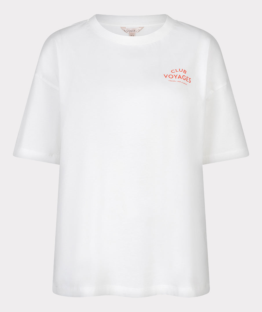 Haut imprimé Esqualo Off White « Club Voyages »