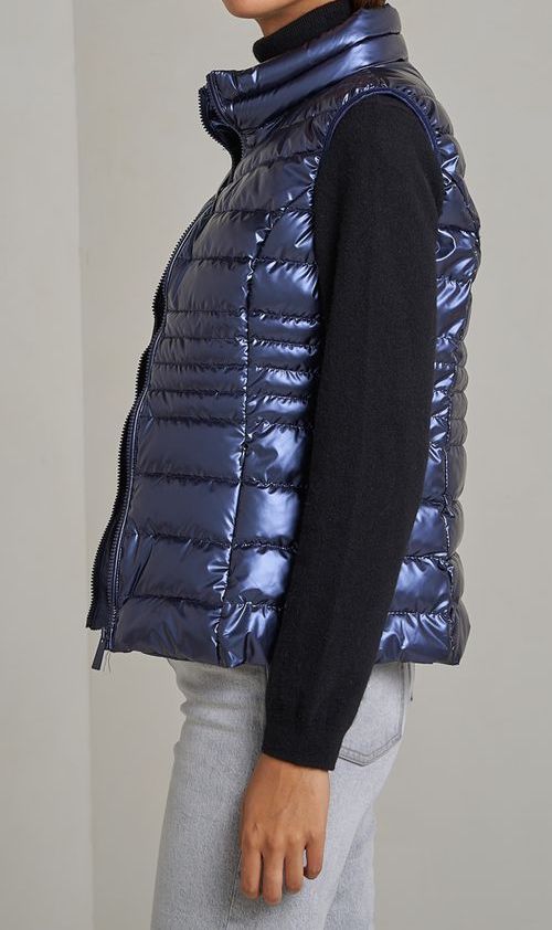 Gilet léger en duvet métallisé
