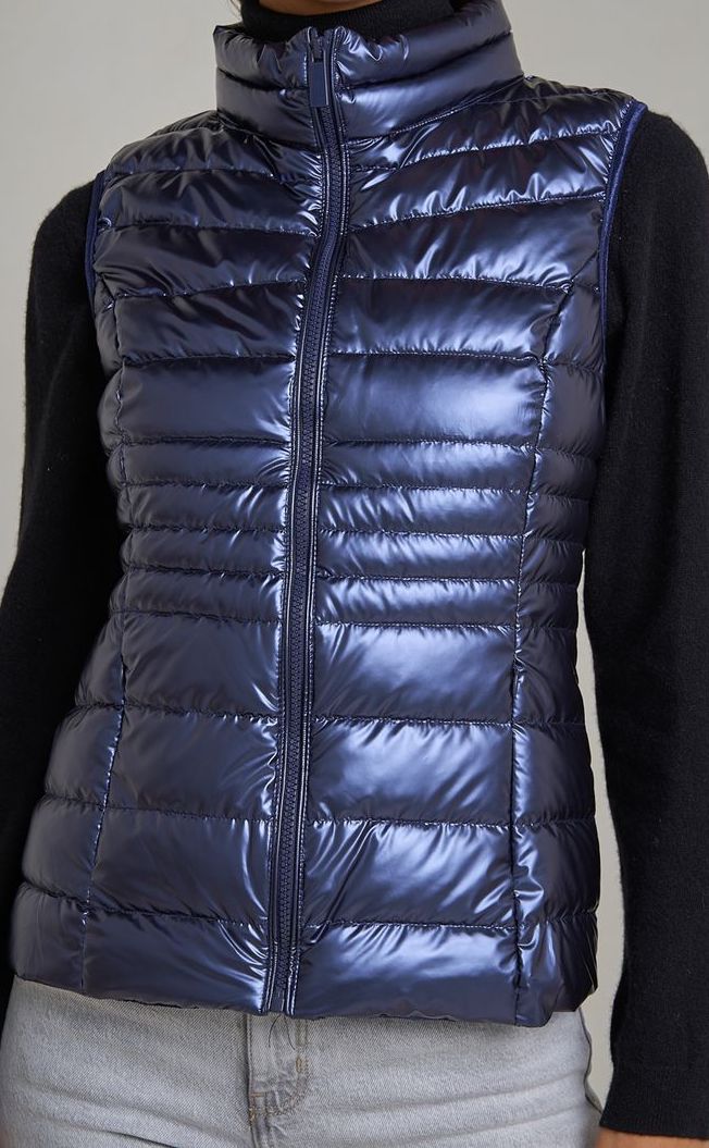 Gilet léger en duvet métallisé
