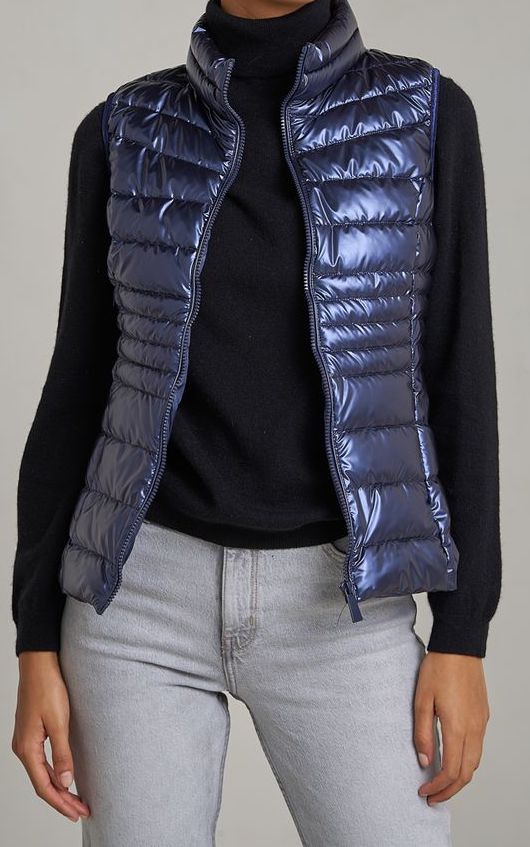 Gilet léger en duvet métallisé