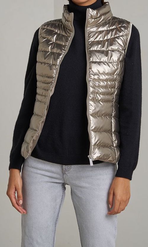 Gilet léger en duvet métallisé