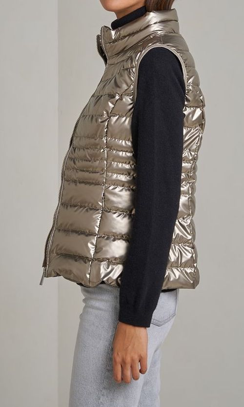Gilet léger en duvet métallisé