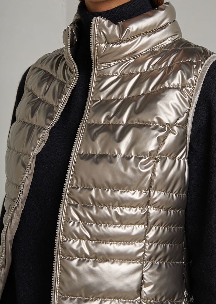 Gilet léger en duvet métallisé
