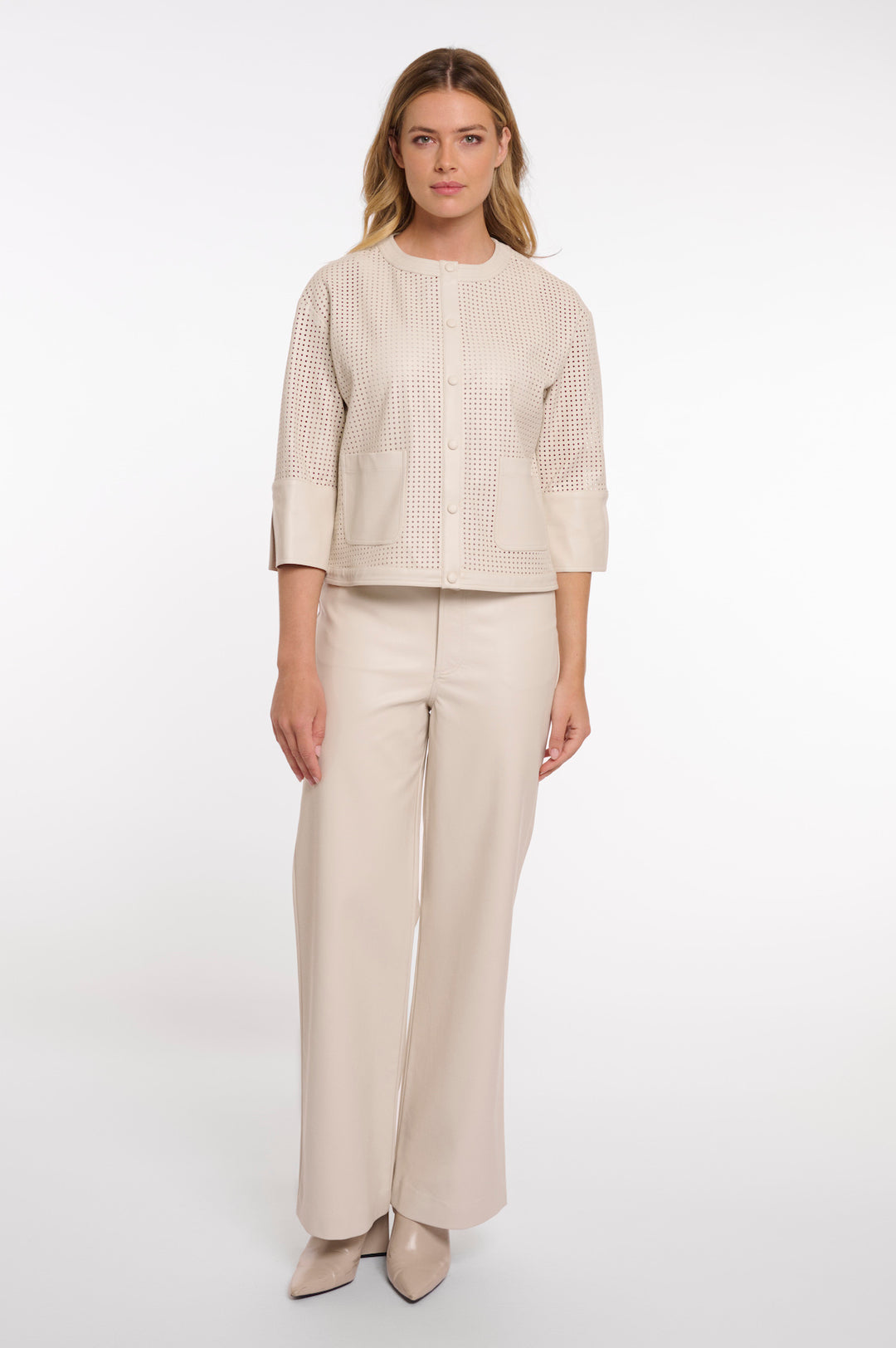 Veste Rino & Pelle Abou Birch perforée à manches 3/4