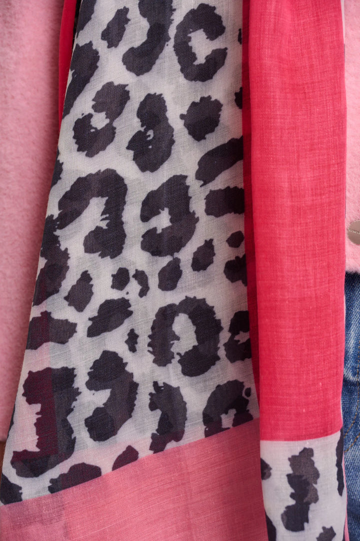 Écharpe Rino & Pelle Avra ​​à imprimé léopard et blocs de couleurs