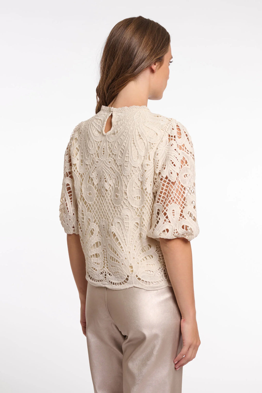 Rino & Pelle Chantalle Birch Short Balloon Sleeve Top