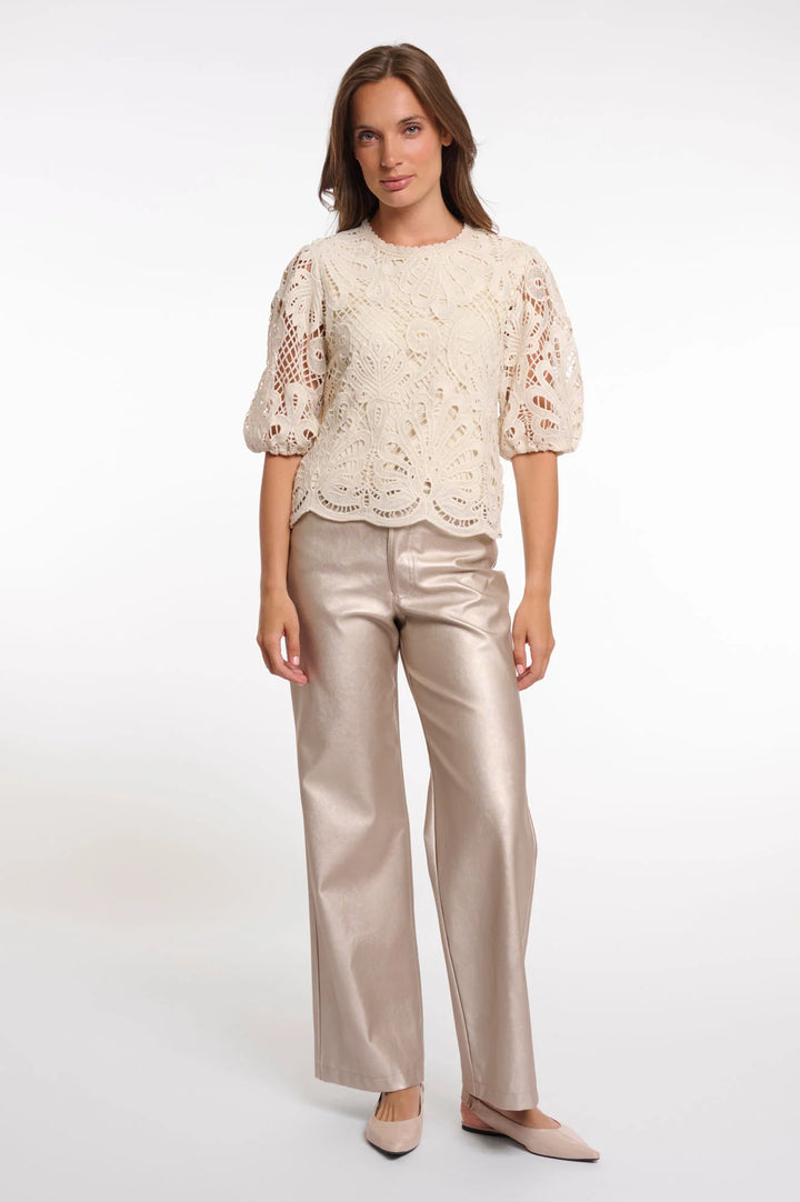 Rino & Pelle Chantalle Birch Short Balloon Sleeve Top