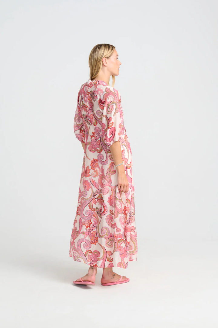 Robe longue rose jonquille Costamani