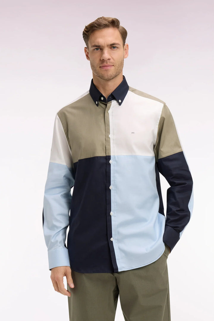 Eden Park Colour Block Sky Cotton Shirt