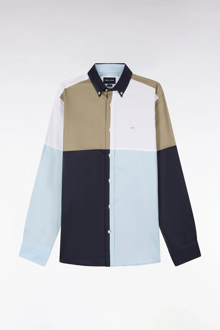 Eden Park Colour Block Sky Cotton Shirt