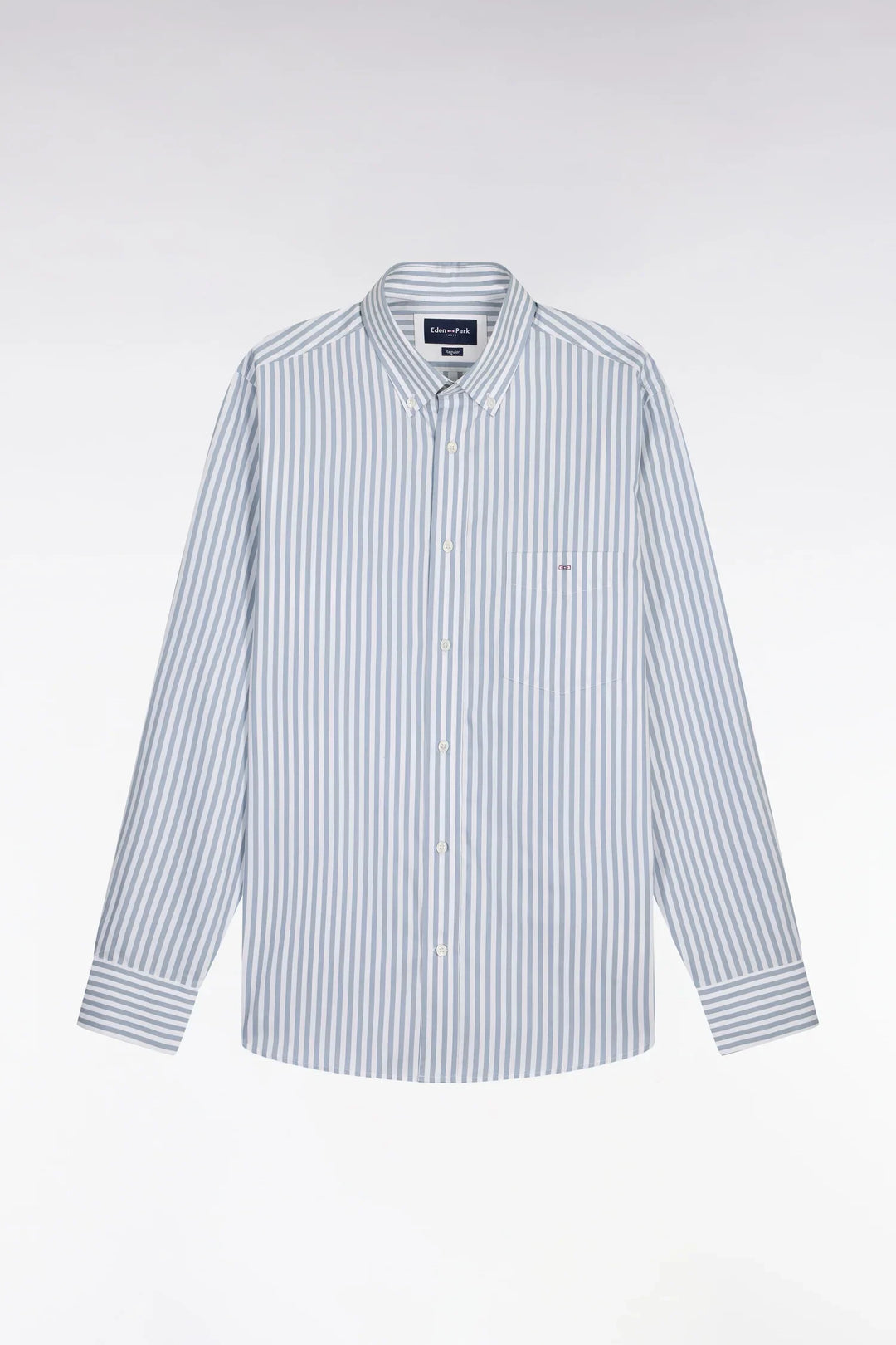 Eden Park Blue Cotton Button-Down Striped Shirt