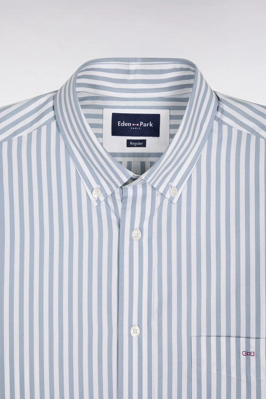 Eden Park Striped Straight Cut Shirt, Sky Blue