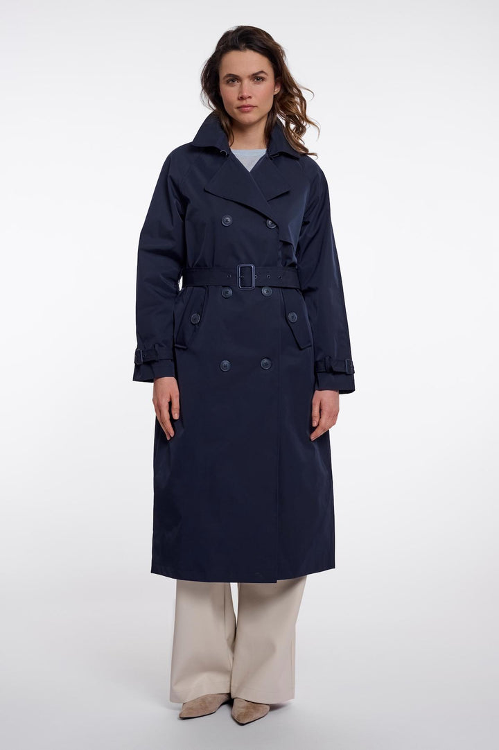 Manteau croisé bleu marine Rino & Pelle Era