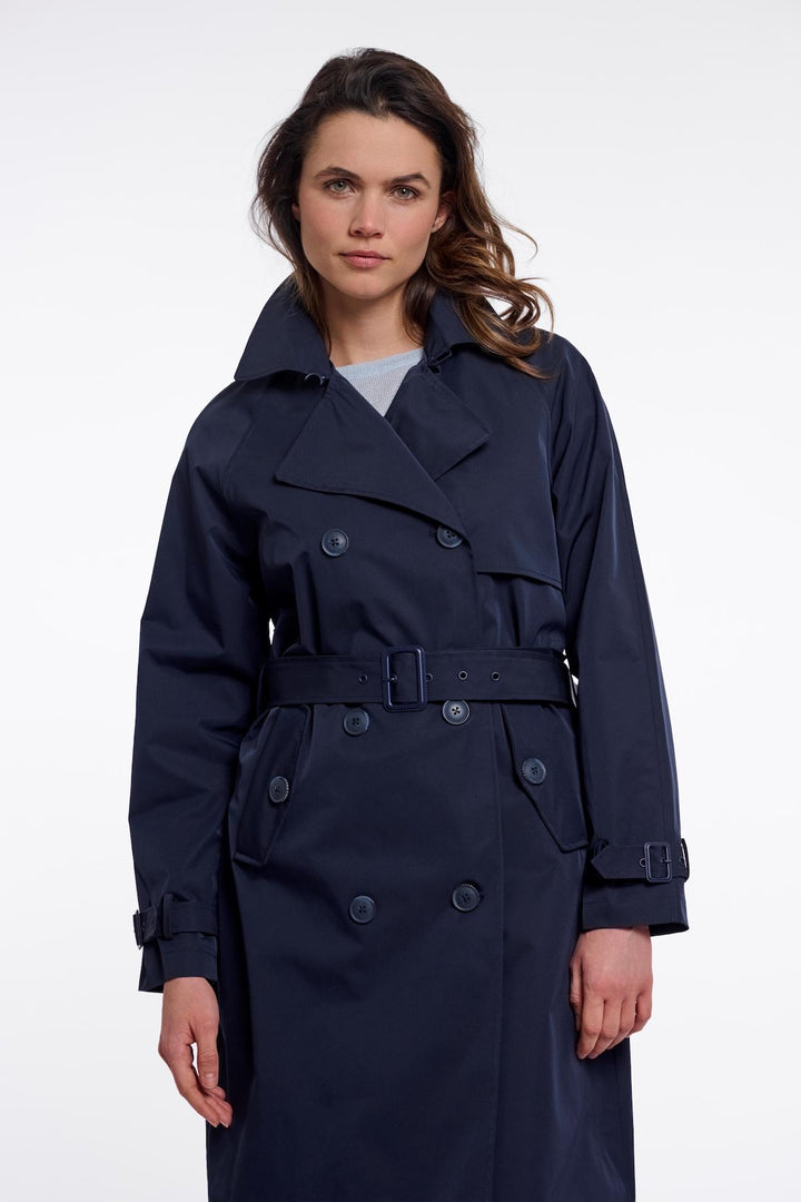 Manteau croisé bleu marine Rino & Pelle Era