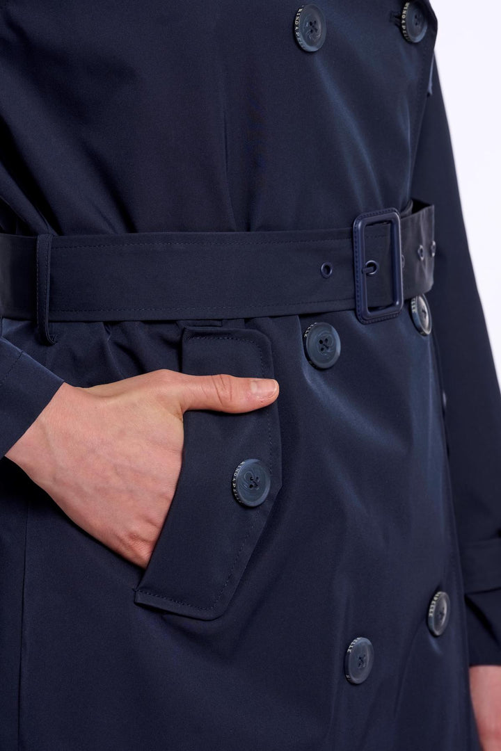 Manteau croisé bleu marine Rino & Pelle Era