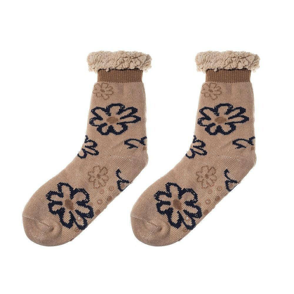 Chaussettes épaisses et moelleuses à fleurs nordiques