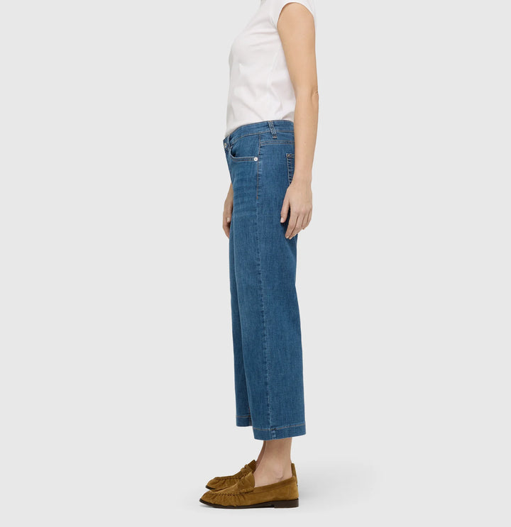 Jean culotte Mac Jeans léger basique en denim bleu pierre