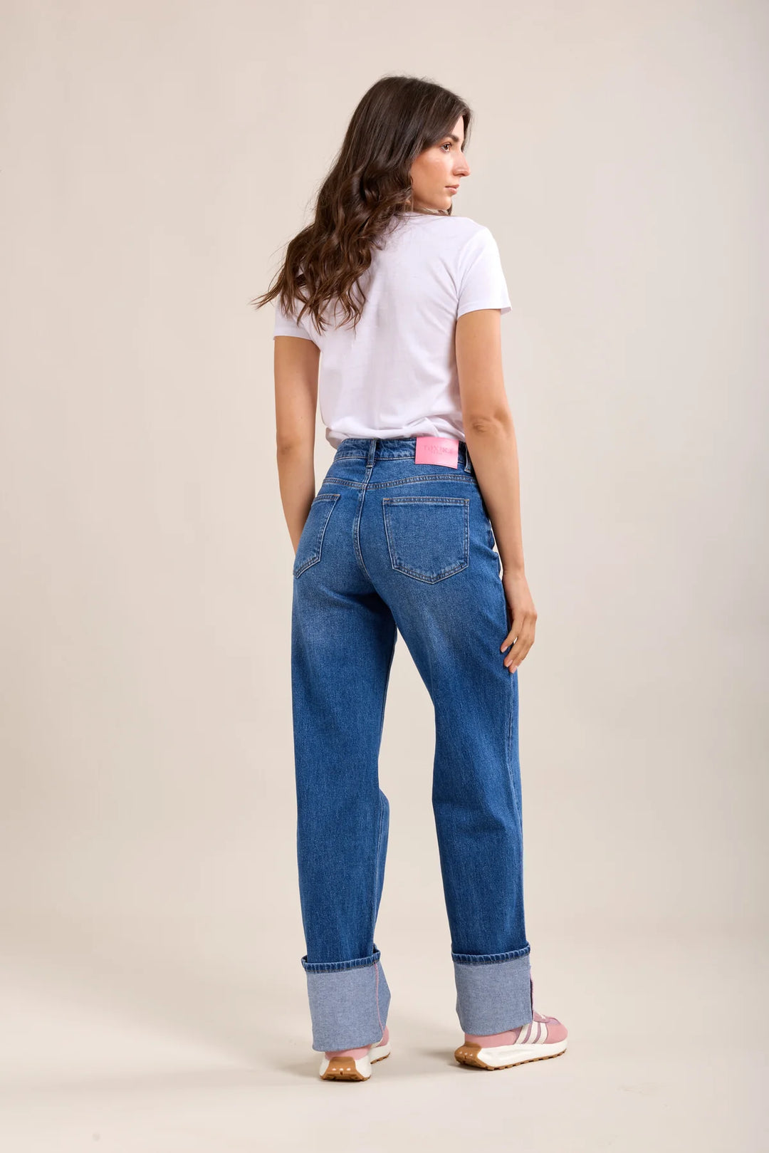 Toxik Turn-Up High Waisted Straight Leg Jeans