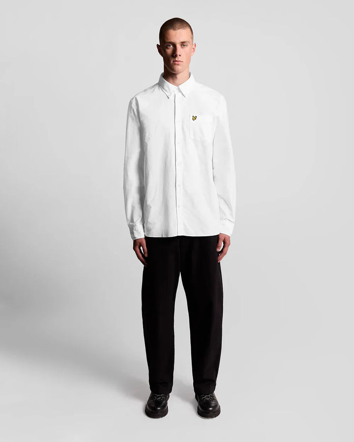 Lyle & Scott White Cotton Button Down Oxford Shirt