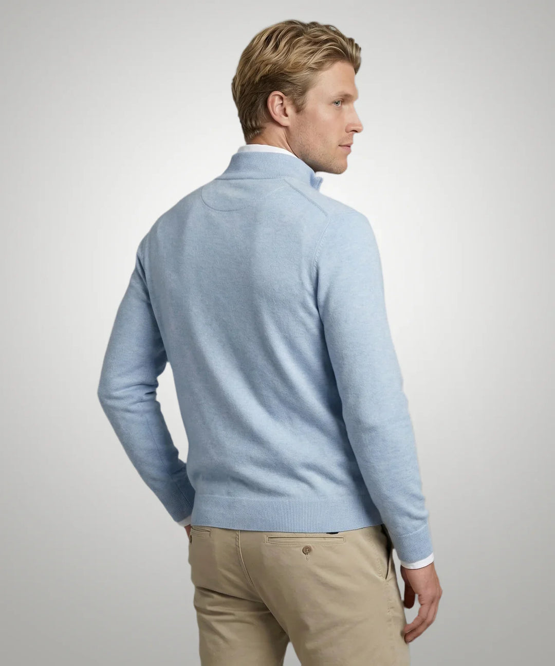 McGregor Light Blue Zip Mock Sweater