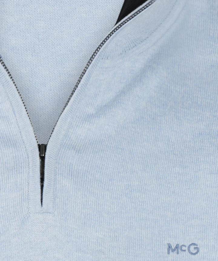 McGregor Light Blue Zip Mock Sweater