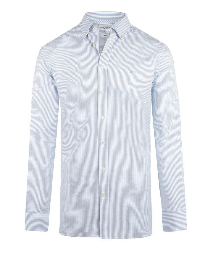 McGregor Oxford Shirt Narrow Stripe, Light Blue